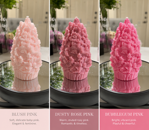 Blushed Pink Luxury Floral Vanilla Amber Candles