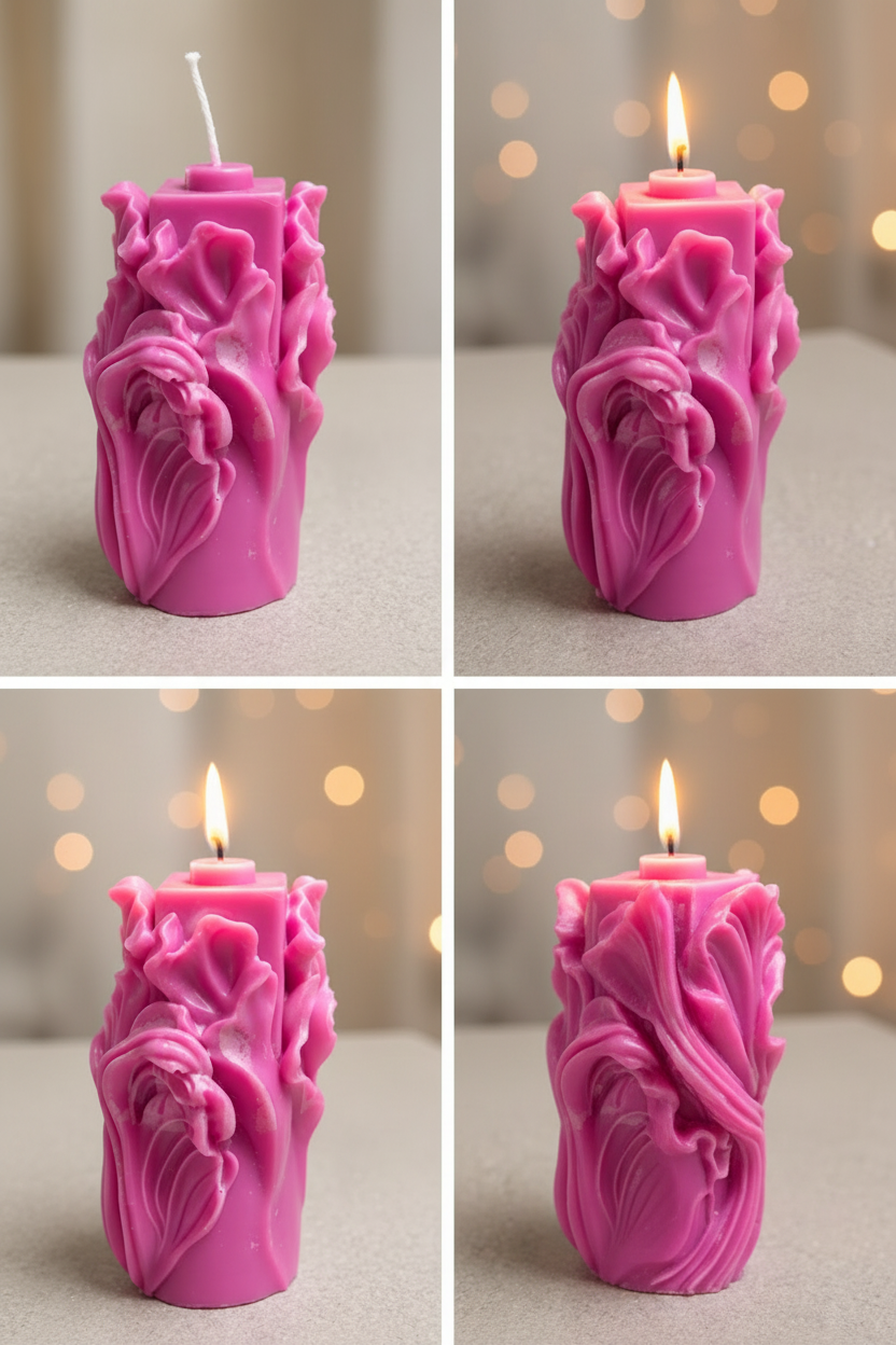 Floral Embrace Sculpted Candle