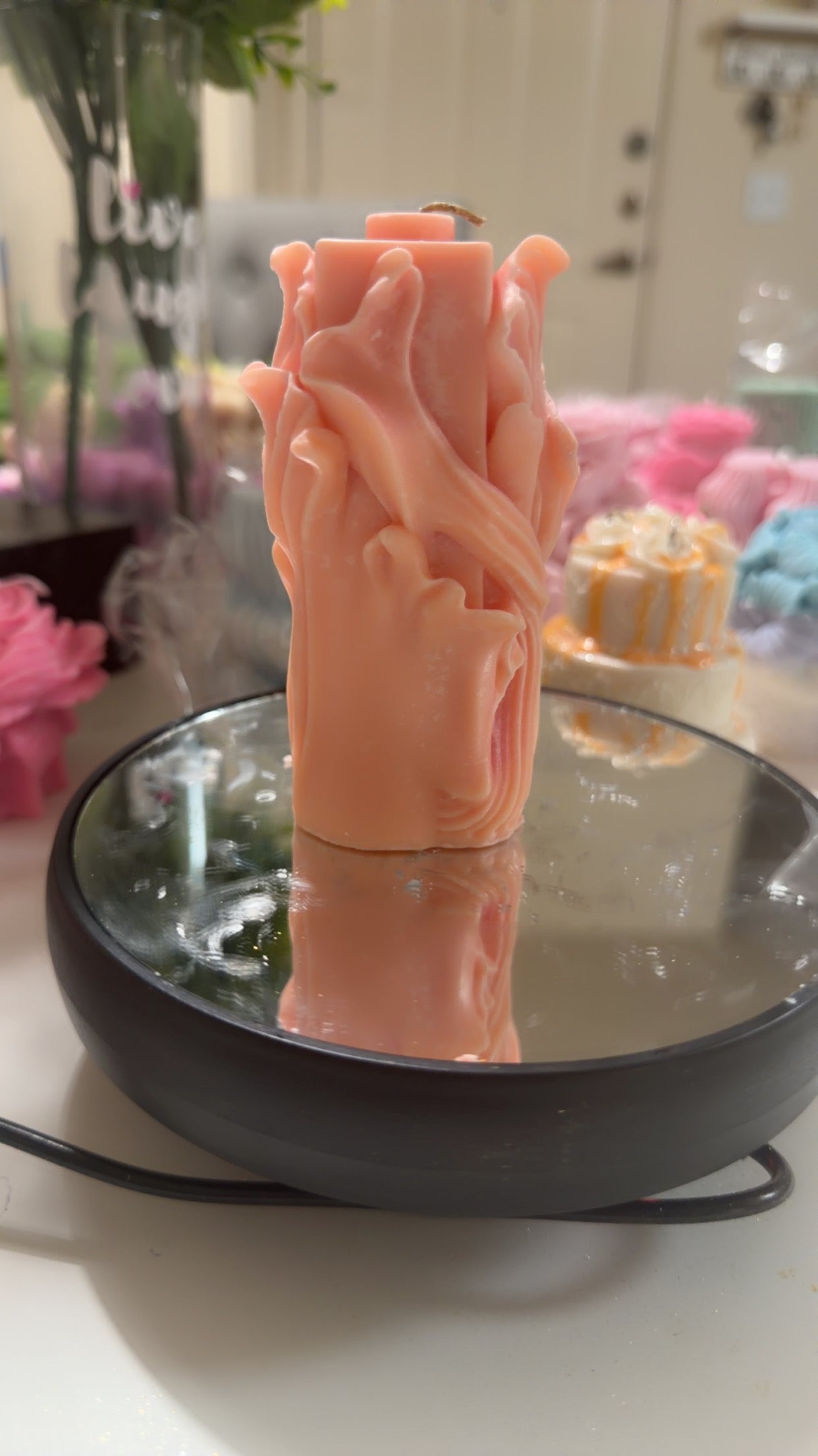 Floral Embrace Sculpted Candle